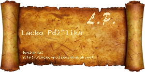 Lacko Pólika névjegykártya