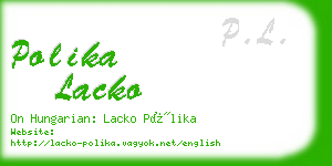 polika lacko business card